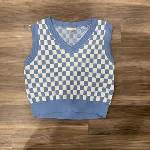 Blue checkered vest size medium